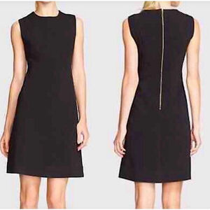 Kate Spade Black Sleeveless A Line Sheath Dress with Gold Zipper, Size 8